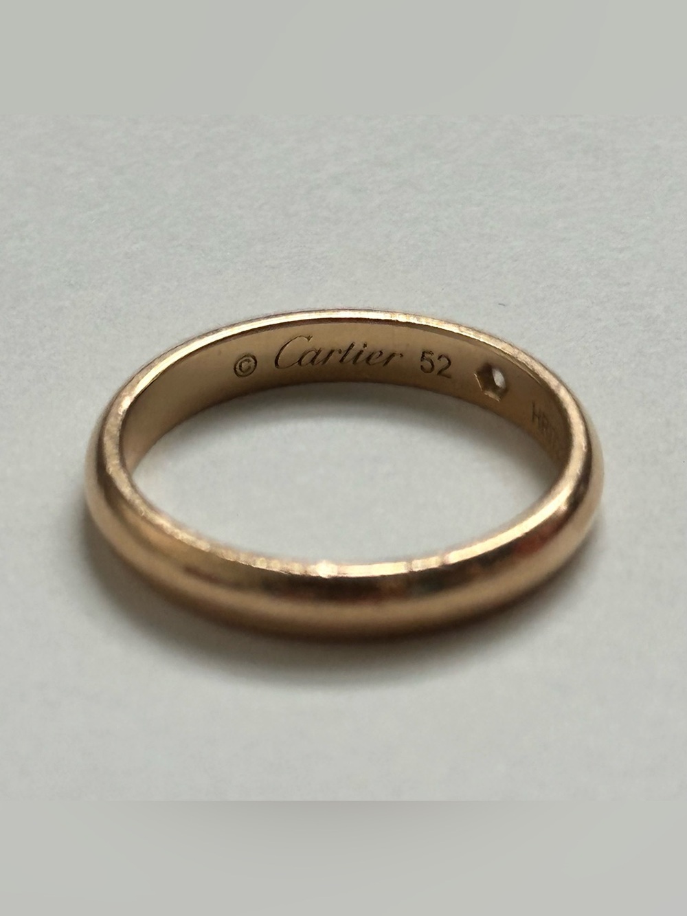 Cartier C De Cartier Wedding Band 3mm 1 Diamond 18K Yellow Gold Size 52 / US 6 - Picture 5 of 7